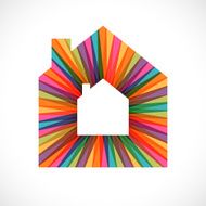 Creative house decoration icon