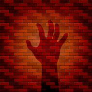 Shadow of hand on a wall