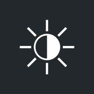 Sun icon modern minimal flat design style Brightness symbol