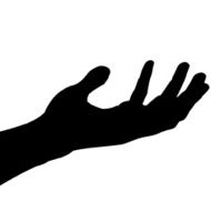 Vector silhouette of a hand N7
