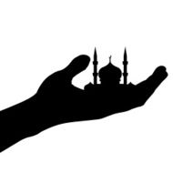 Vector silhouette of a mosque N6