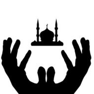 Vector silhouette of a mosque N9