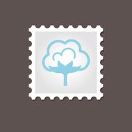 Cotton stamp Outline vector illustration