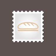 Bread stamp Outline vector illustration