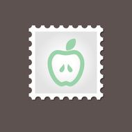Apple stamp Outline vector illustration
