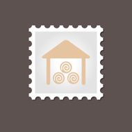 Shed stamp Outline vector illustration