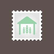 Barn stamp Outline vector illustration