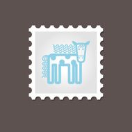 Horse stamp Outline vector illustration