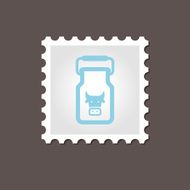 Can container for milk stamp Outline vector