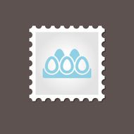 Chicken eggs tray stamp Outline vector
