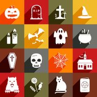 Halloween flat icons set N3