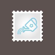 Watering can stamp Outline vector illustration