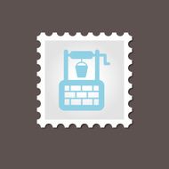 Water Well stamp Outline vector illustration