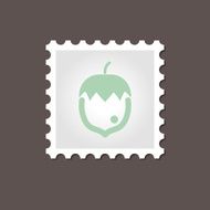 Nut stamp Outline vector illustration