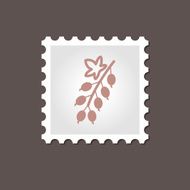 Currant stamp Outline vector illustration