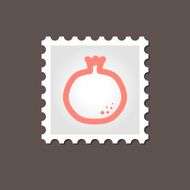 Garnet stamp Outline vector illustration