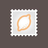 Lemon stamp Outline vector illustration