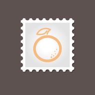 Orange stamp Outline vector illustration