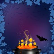 Halloween party flyer background in dark purple colors