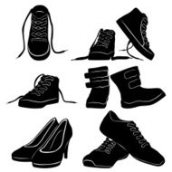 collage silhouettes black shoe N2