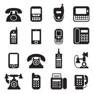 communication call phone vintage retro telephone Vector Illus N2