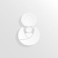 Abstract woman and baby 3D paper icon