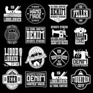 Handcrafted badges in retro style