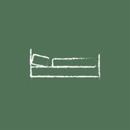 Bed icon drawn in chalk