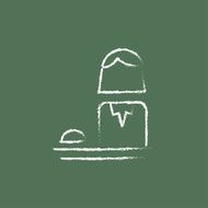 Female receptionist icon drawn in chalk
