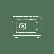 Safe icon drawn in chalk N3