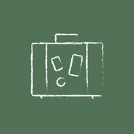 Suitcase icon drawn in chalk