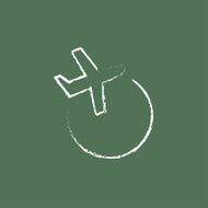 Travel by plane icon drawn in chalk