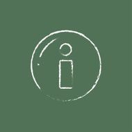 Information sign icon drawn in chalk