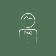 Waiter icon drawn in chalk