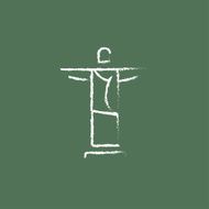 Christ the Redeemer icon drawn in chalk