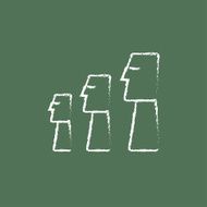 Moai statues on Easter Island icon drawn in chalk