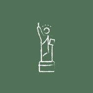 Statue of Liberty icon drawn in chalk