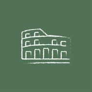 Coliseum icon drawn in chalk