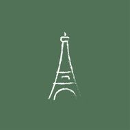 Eiffel Tower icon drawn in chalk