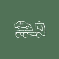 Car towing truck icon drawn in chalk