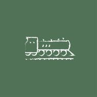 Train icon drawn in chalk N2