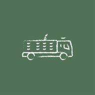 Fire truck icon drawn in chalk