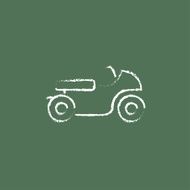 Motorcycle icon drawn in chalk