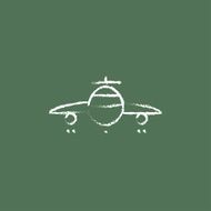 Airplane icon drawn in chalk