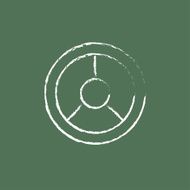 Steering wheel icon drawn in chalk