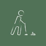 Curling icon drawn in chalk
