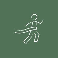 Winner and finish line icon drawn in chalk