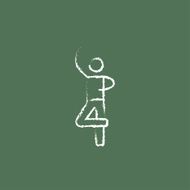 Male dancer icon drawn in chalk