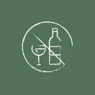 No alcohol sign icon drawn in chalk