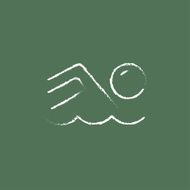 Swimmer icon drawn in chalk